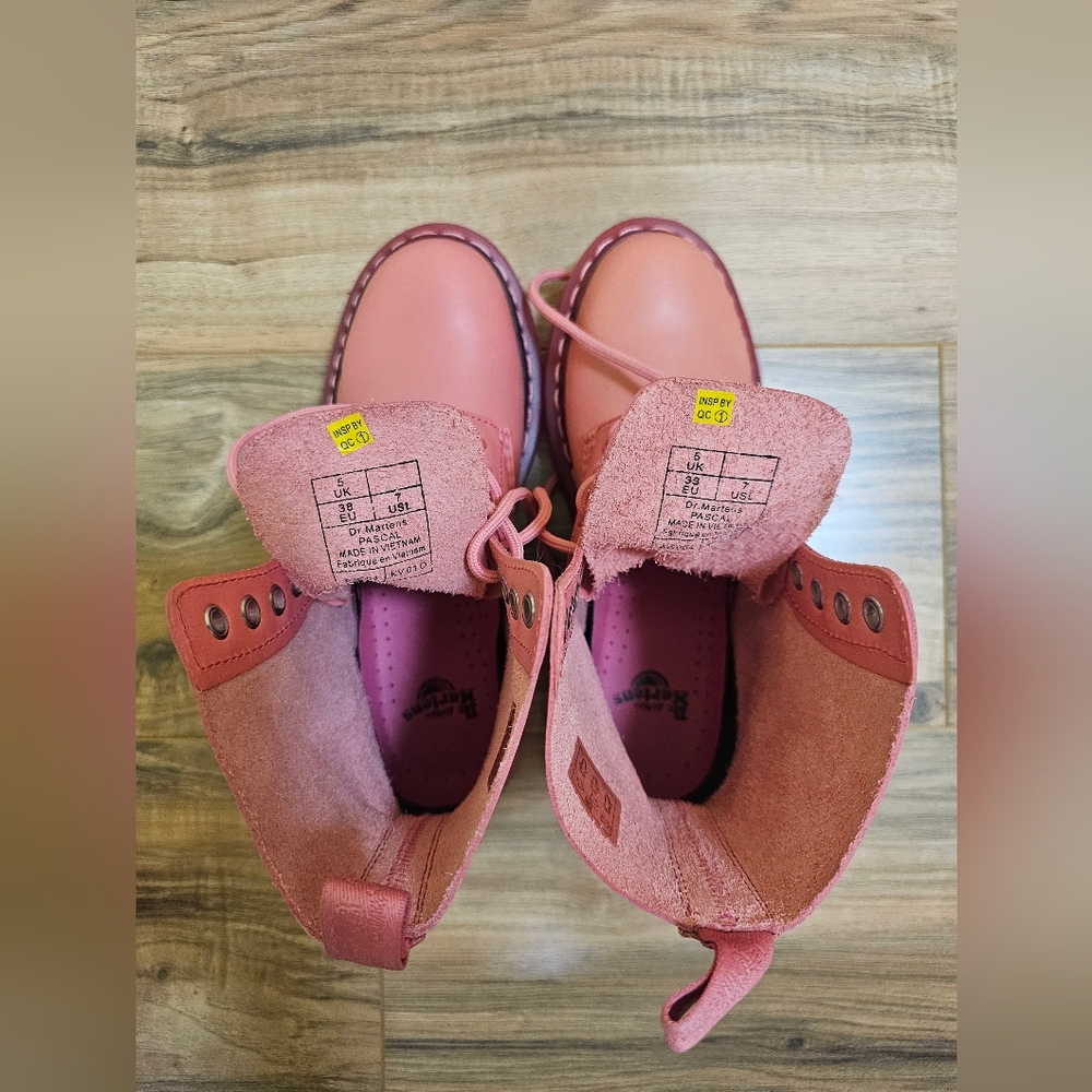 DR. MARTENS 1460 MONO PASCAL ACID PINK WOMEN'S CARTEGENA LACE-UP BOOTS - Picture 8 of 14